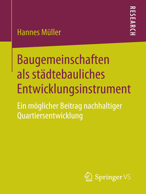 cover image of Baugemeinschaften als städtebauliches Entwicklungsinstrument